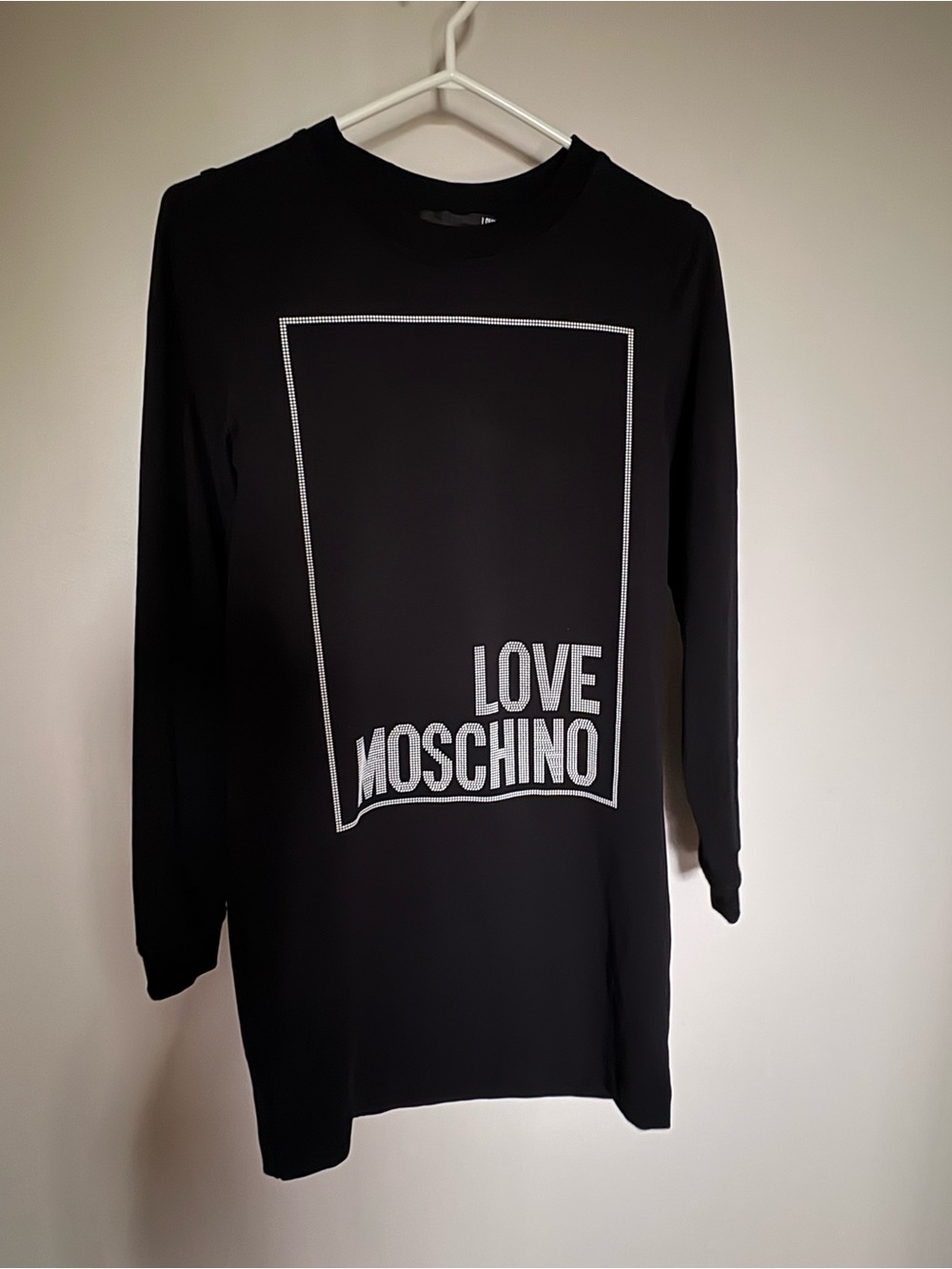 Love Moschino Black Long Sleeve Logo Dress